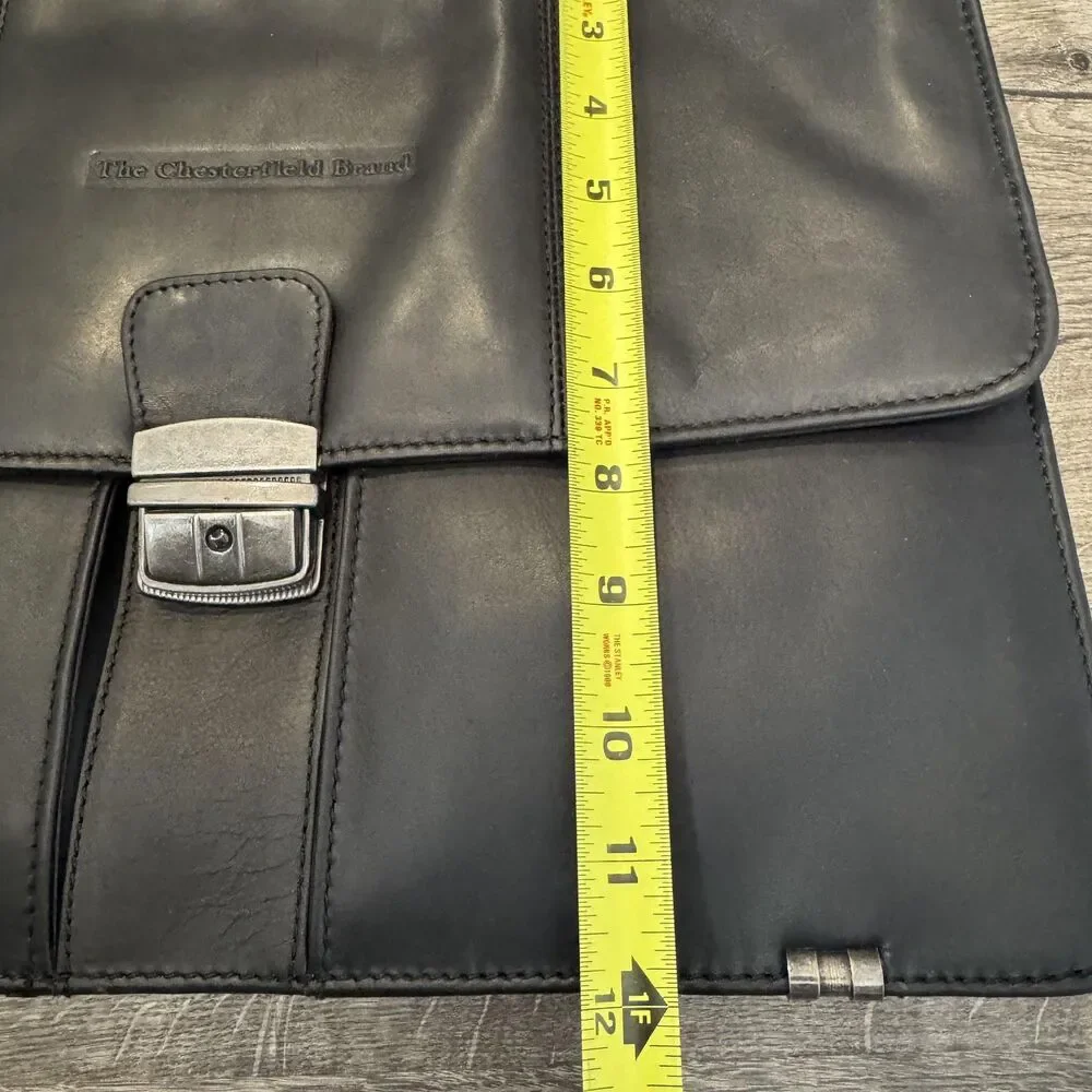 The Chesterfield Brand Joe Leather Briefcase 15.6 Laptop Bag Black Messenger